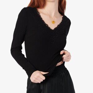NWT Cami NYC - Rooney Rib Knit Top Black - Size XL